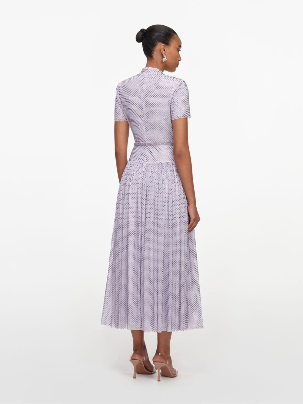 Self Portrait Lilac Rhinestone Midi Dress - Picture 3 of 13